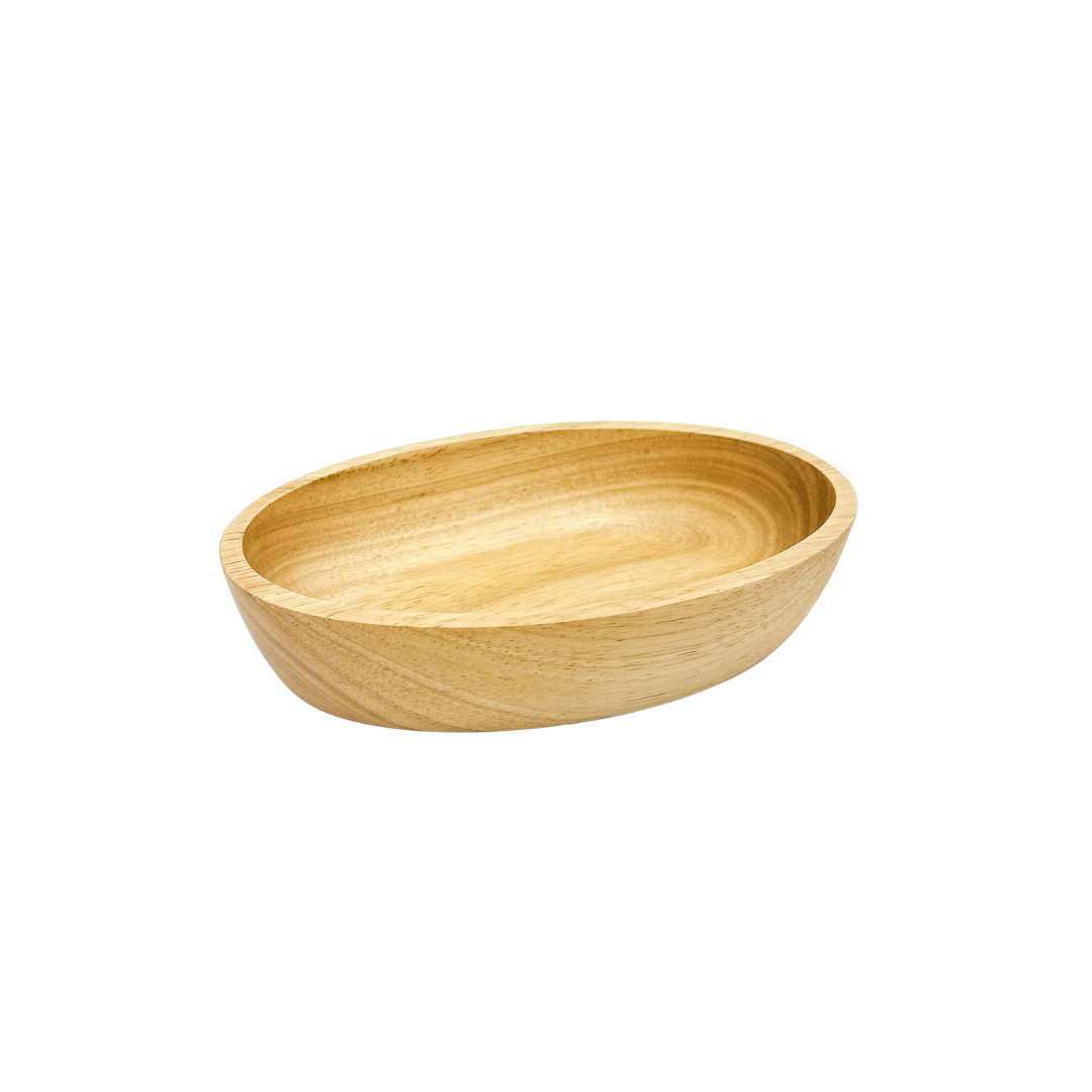 Wooden Boat-Shaped Oval Bowl