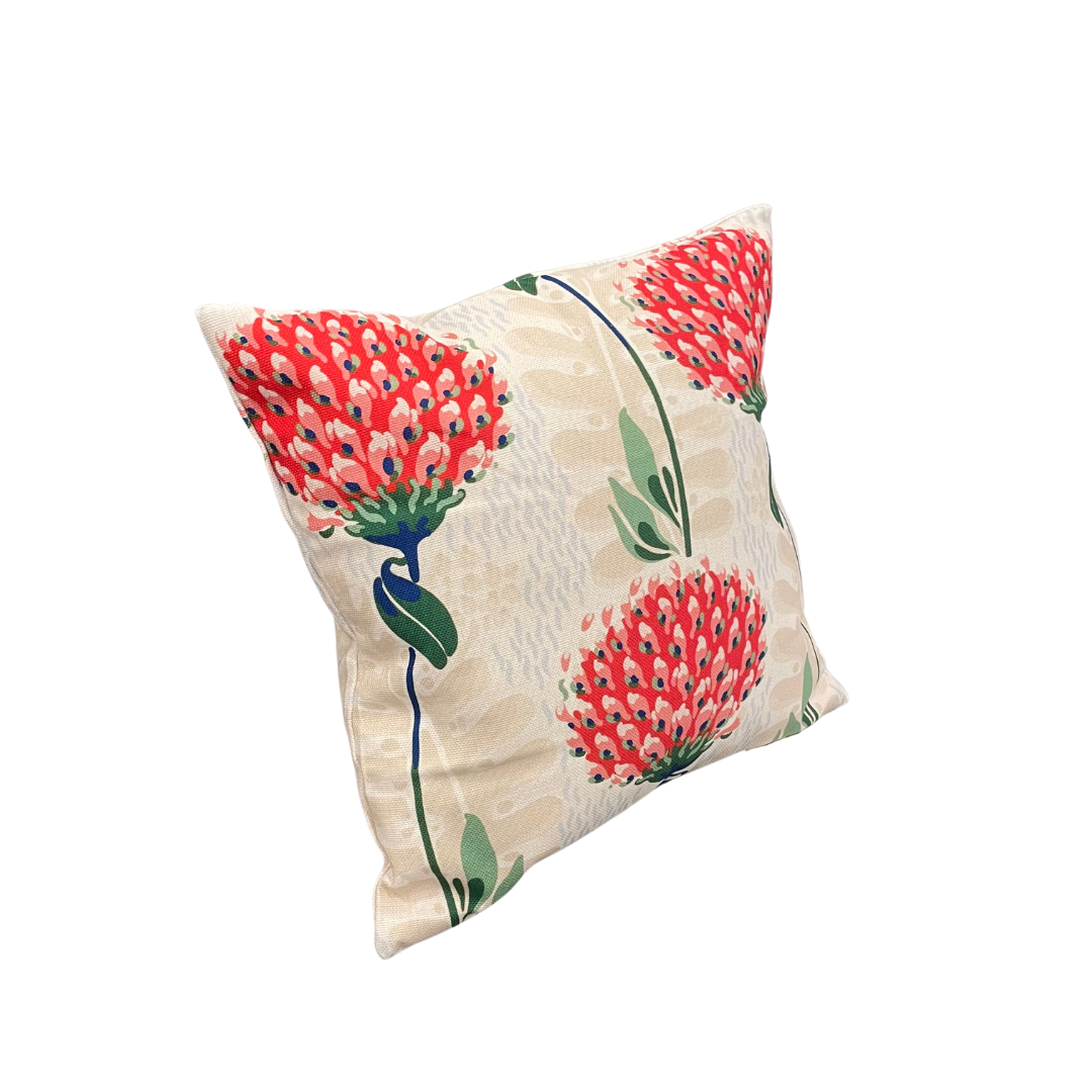 Cushion Cover – Big Red Flowers with Green Leaves