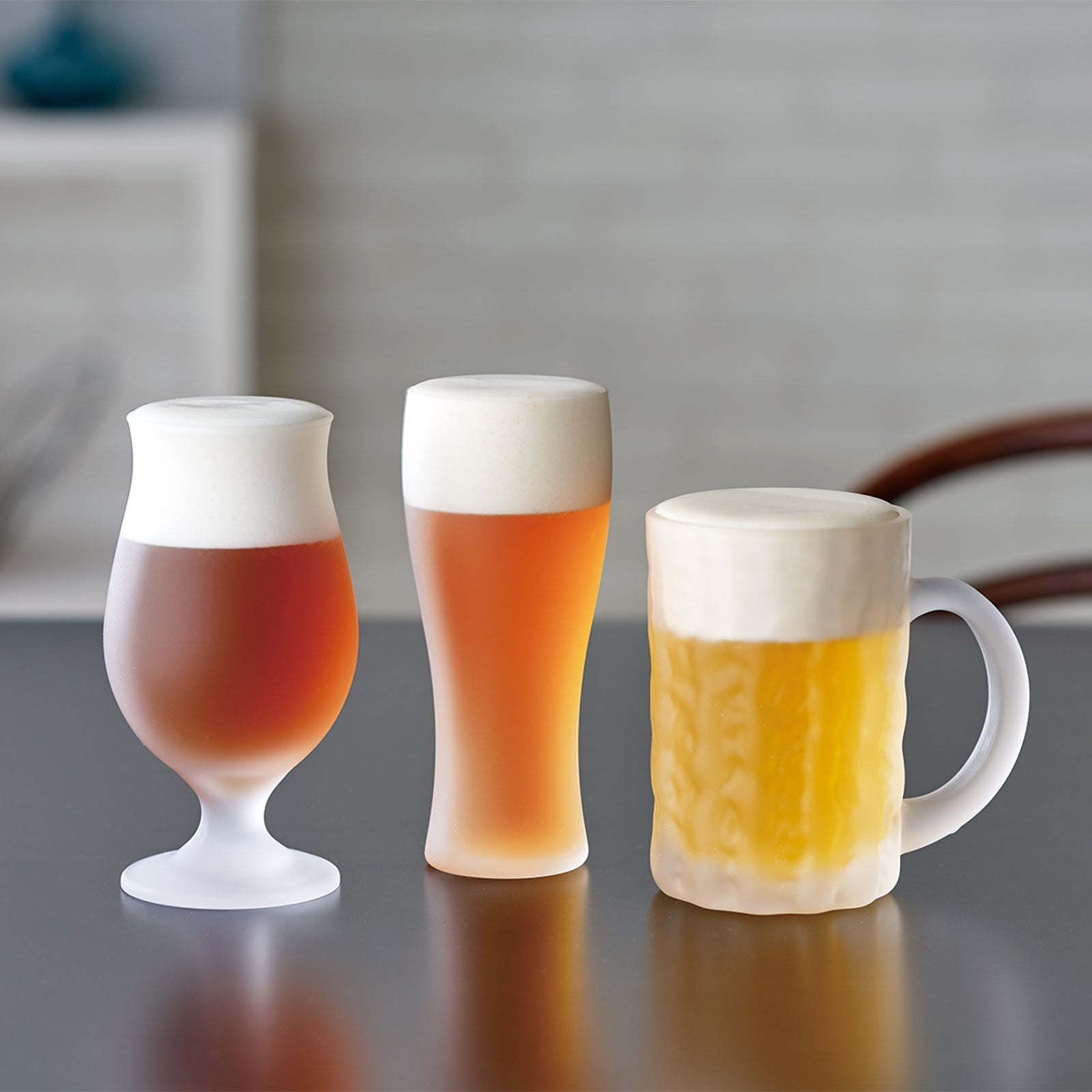 Frosted Pint Beer Glass by Base Piece